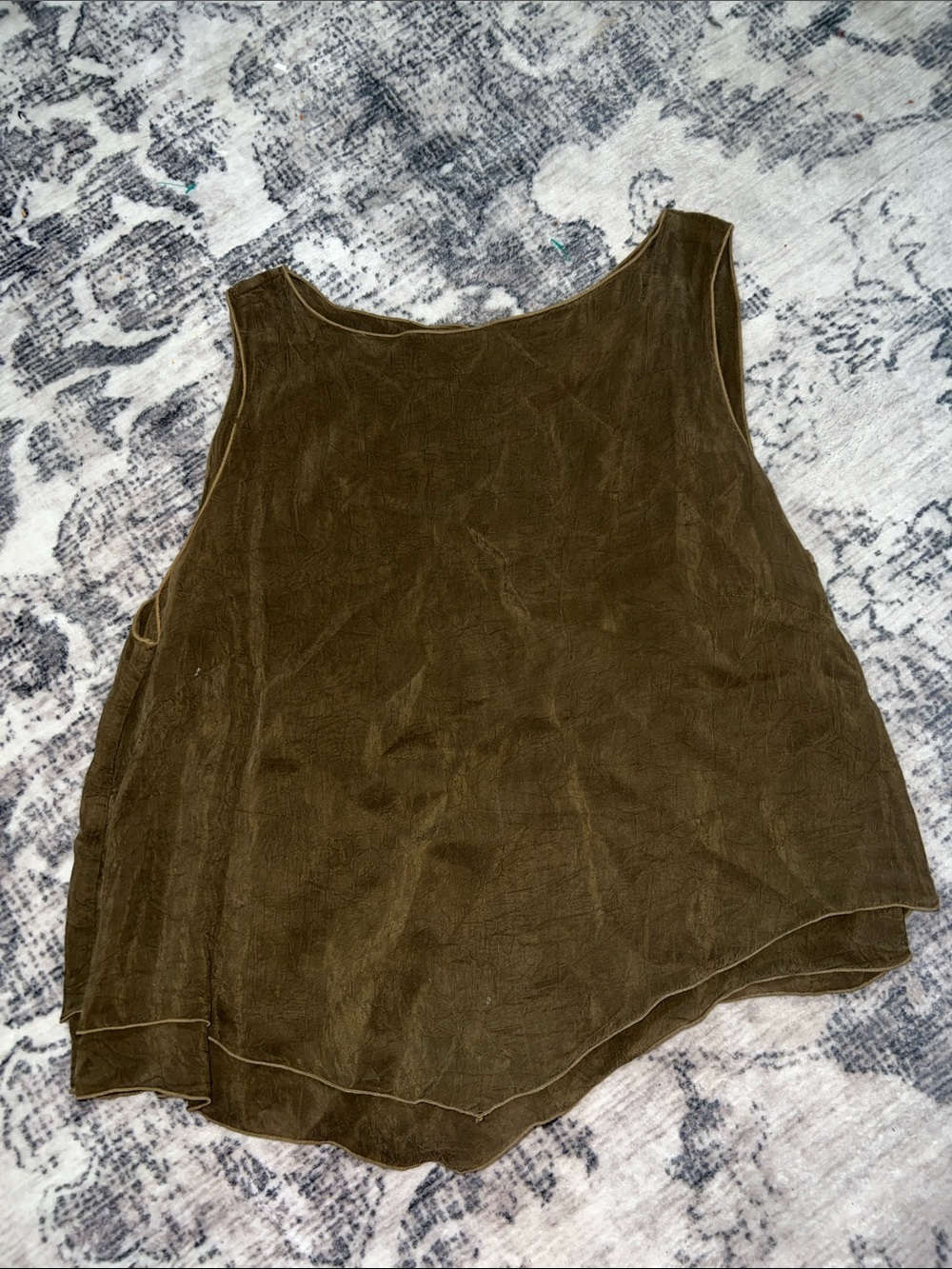 Johnny Was Olive Layered Sleeveless Tank